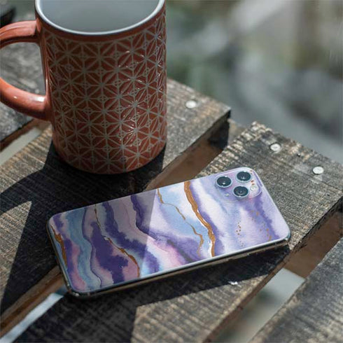 Blue Violet Watercolor Geode iPhone 11 Pro Max Skin