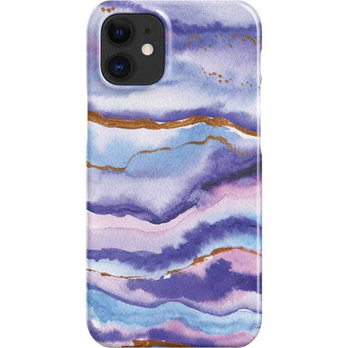 Blue Violet Watercolor Geode iPhone 12 Mini Lite Case