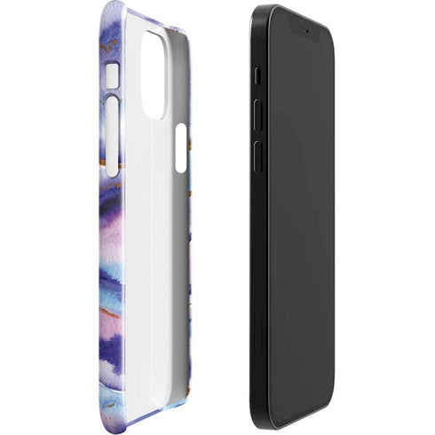 Blue Violet Watercolor Geode iPhone 12 Mini Lite Case