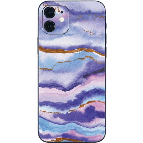 Blue Violet Watercolor Geode iPhone 12 Mini Skin