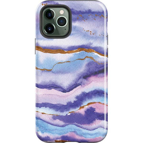 Blue Violet Watercolor Geode iPhone 12 Pro Max Impact Case