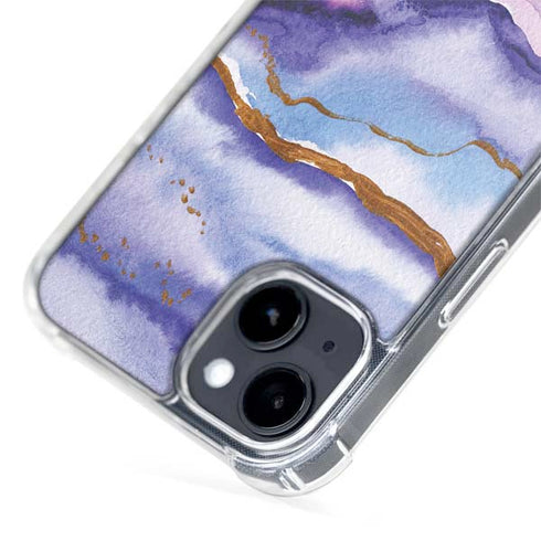 Blue Violet Watercolor Geode iPhone 13 MagSafe Case