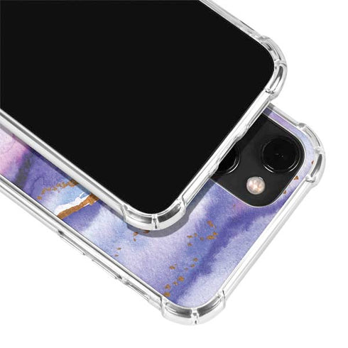 Blue Violet Watercolor Geode iPhone 14 Plus Clear Case