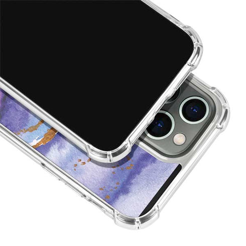 Blue Violet Watercolor Geode iPhone 15 Pro Clear Case