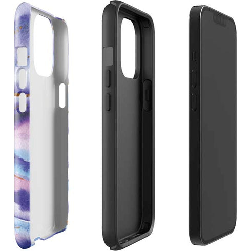 Blue Violet Watercolor Geode iPhone 15 Pro Max Impact Case