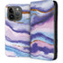 Blue Violet Watercolor Geode iPhone 15 Pro Folio Case
