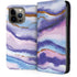 Blue Violet Watercolor Geode iPhone 15 Pro Max Folio Case