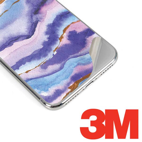 Blue Violet Watercolor Geode iPhone X Skin