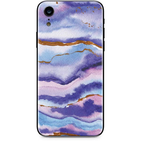 Blue Violet Watercolor Geode iPhone XR Skin