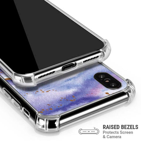 Blue Violet Watercolor Geode iPhone XS Max Clear Case