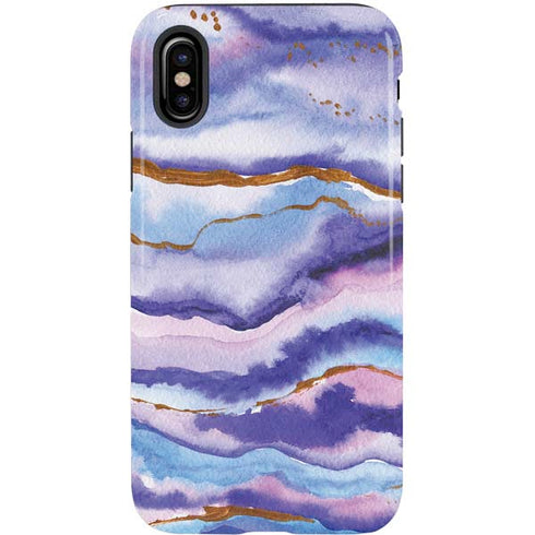 Blue Violet Watercolor Geode iPhone XS Pro Case
