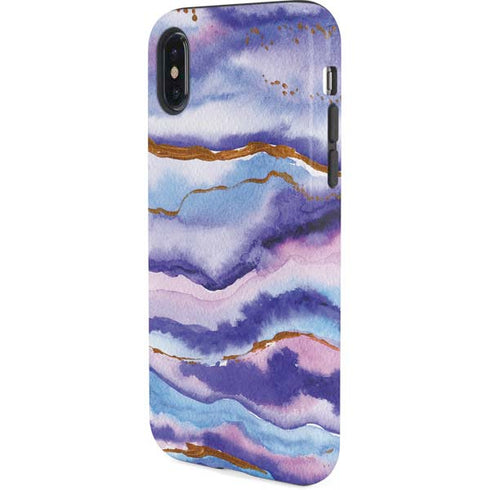 Blue Violet Watercolor Geode iPhone XS Pro Case
