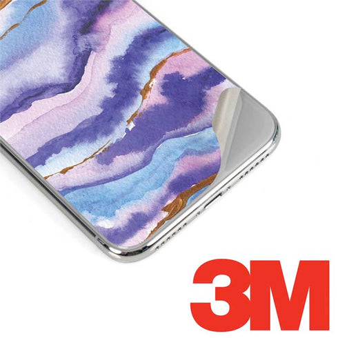 Blue Violet Watercolor Geode iPhone XS Skin