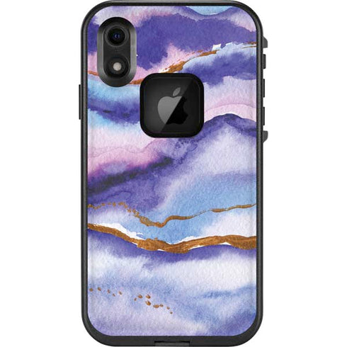 Blue Violet Watercolor Geode LifeProof Fre iPhone Skin