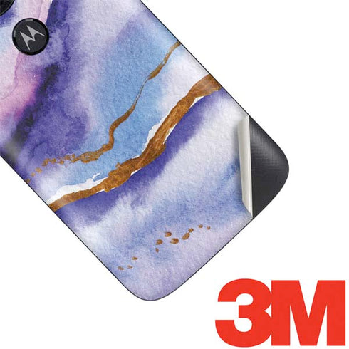 Blue Violet Watercolor Geode Moto E5 Play Skin