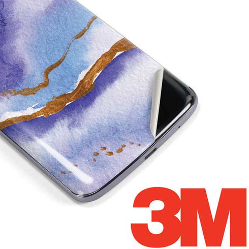 Blue Violet Watercolor Geode Moto E5 Plus Skin