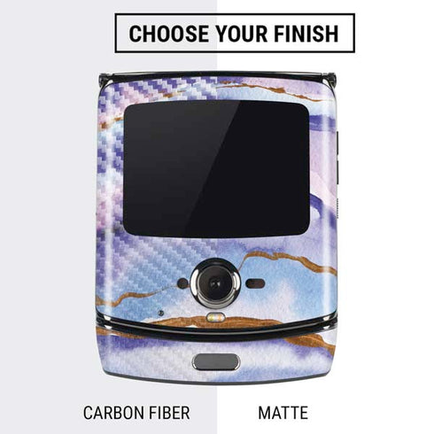 Blue Violet Watercolor Geode Motorola RAZR Skin