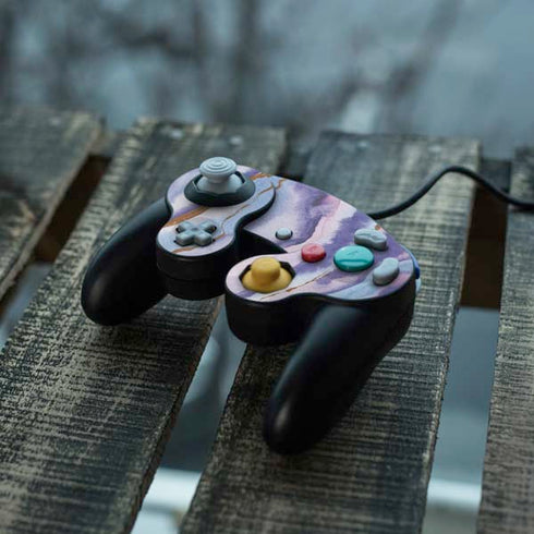 Blue Violet Watercolor Geode Nintendo GameCube Controller Skin