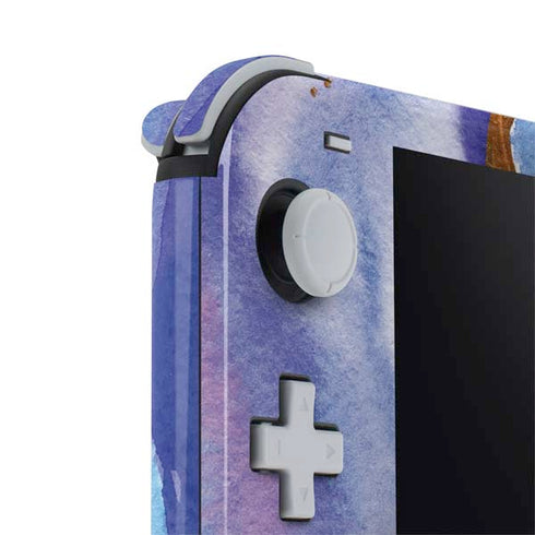 Blue Violet Watercolor Geode Nintendo Switch Lite Skin