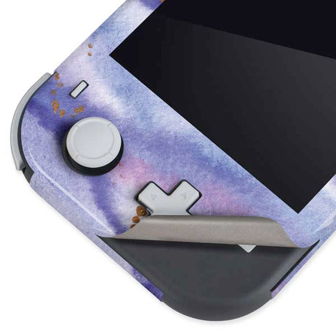 Blue Violet Watercolor Geode Nintendo Switch Lite Skin