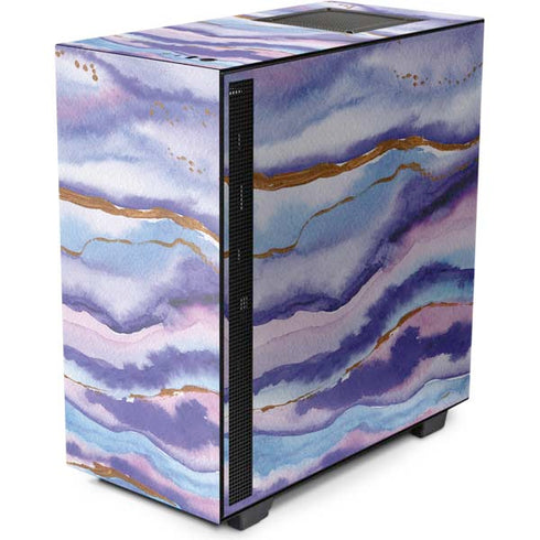 Blue Violet Watercolor Geode NZXT H510 Compact ATX Mid-Tower Case Skin