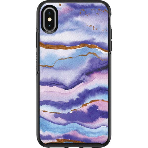 Blue Violet Watercolor Geode Otterbox Symmetry iPhone Skin