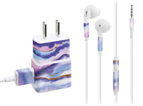 Blue Violet Watercolor Geode Phone Charger Skin
