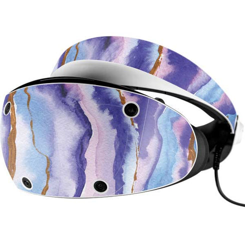 Blue Violet Watercolor Geode PlayStation VR2 Skin