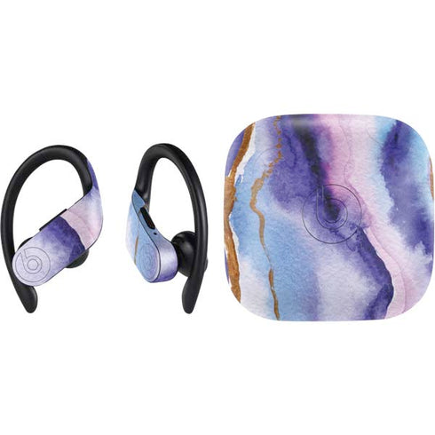Blue Violet Watercolor Geode PowerBeats Pro Skin