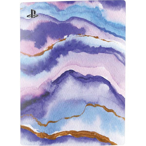 Blue Violet Watercolor Geode PS5 Bundle Skin