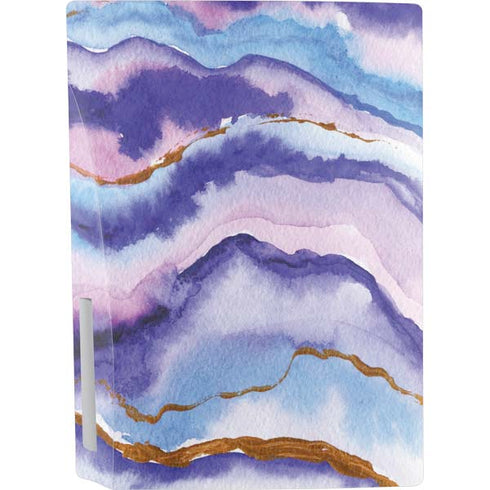 Blue Violet Watercolor Geode PS5 Bundle Skin