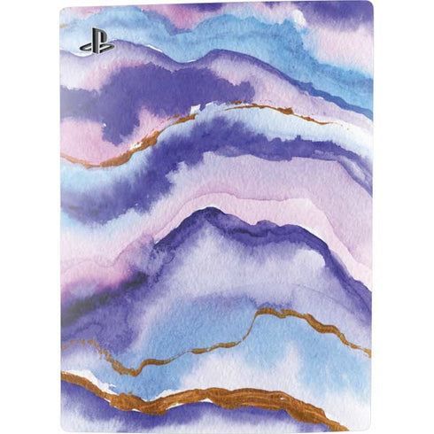 Blue Violet Watercolor Geode PS5 Console Skin