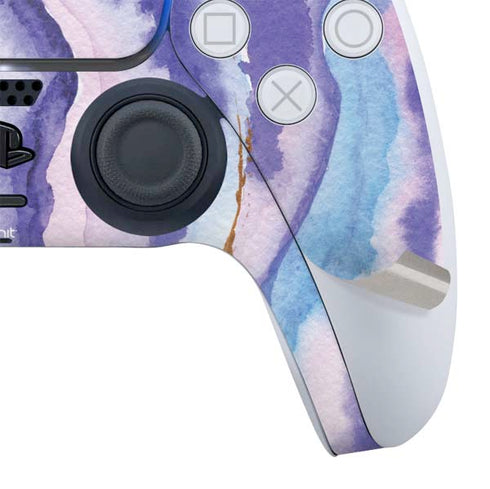 Blue Violet Watercolor Geode PS5 Controller Skin