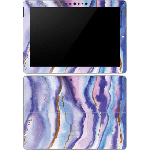 Blue Violet Watercolor Geode Surface Go Skin
