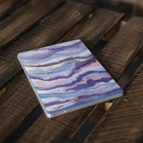 Blue Violet Watercolor Geode Surface Go Skin