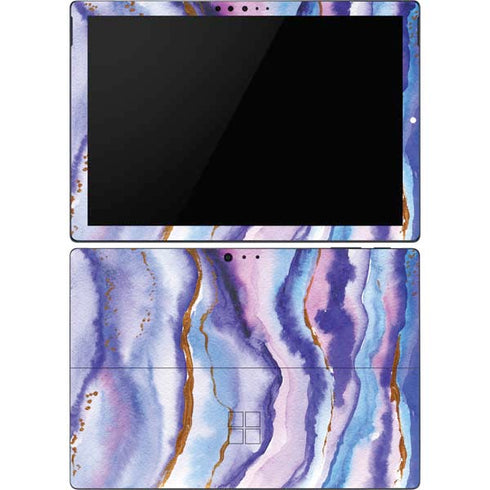Blue Violet Watercolor Geode Surface Pro 6 Skin