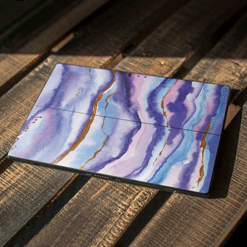 Blue Violet Watercolor Geode Surface Pro 6 Skin