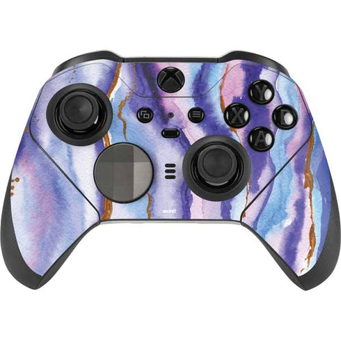 Blue Violet Watercolor Geode Xbox Elite Wireless Controller Series 2 Skin