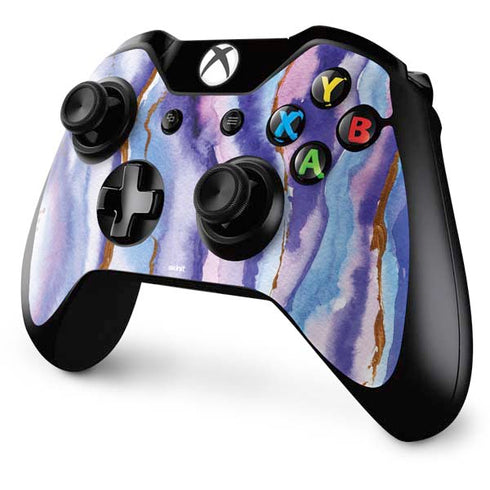 Blue Violet Watercolor Geode Xbox One Controller Skin