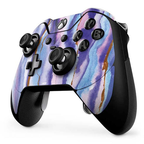 Blue Violet Watercolor Geode Xbox One Elite Controller Skin