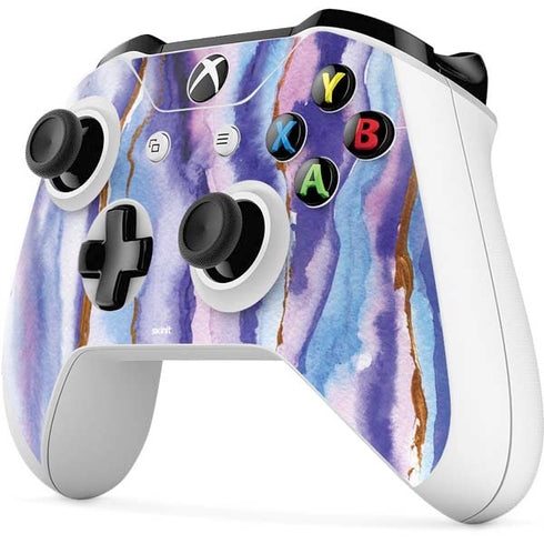 Blue Violet Watercolor Geode Xbox One S All-Digital Edition Bundle Skin