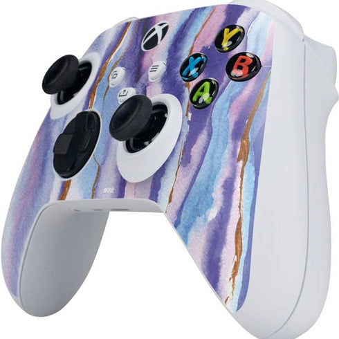 Blue Violet Watercolor Geode Xbox Series S Controller Skin