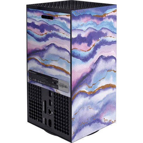 Blue Violet Watercolor Geode Xbox Series X Bundle Skin