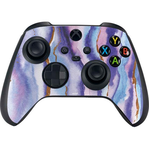 Blue Violet Watercolor Geode Xbox Series X Bundle Skin