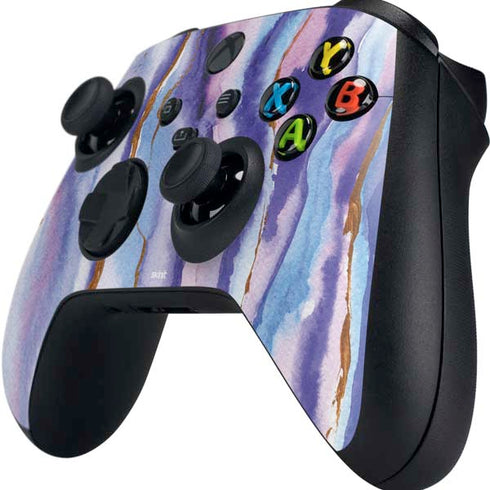 Blue Violet Watercolor Geode Xbox Series X Controller Skin