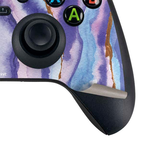 Blue Violet Watercolor Geode Xbox Series X Controller Skin