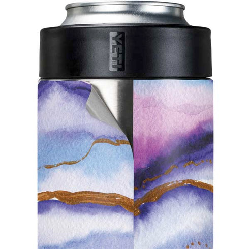 Blue Violet Watercolor Geode Yeti Colster Can Insulator Skin