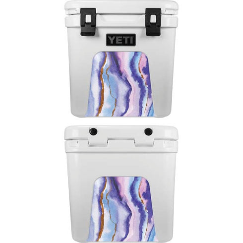 Blue Violet Watercolor Geode YETI Roadie 24 Hard Cooler Skin