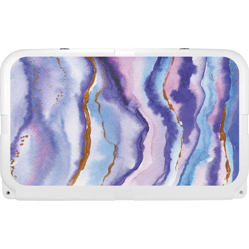 Blue Violet Watercolor Geode YETI Tundra 45 Hard Cooler Skin