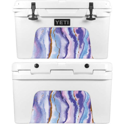 Blue Violet Watercolor Geode YETI Tundra 45 Hard Cooler Skin